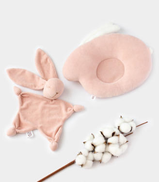 Комплект подушка+комфортер Пудра