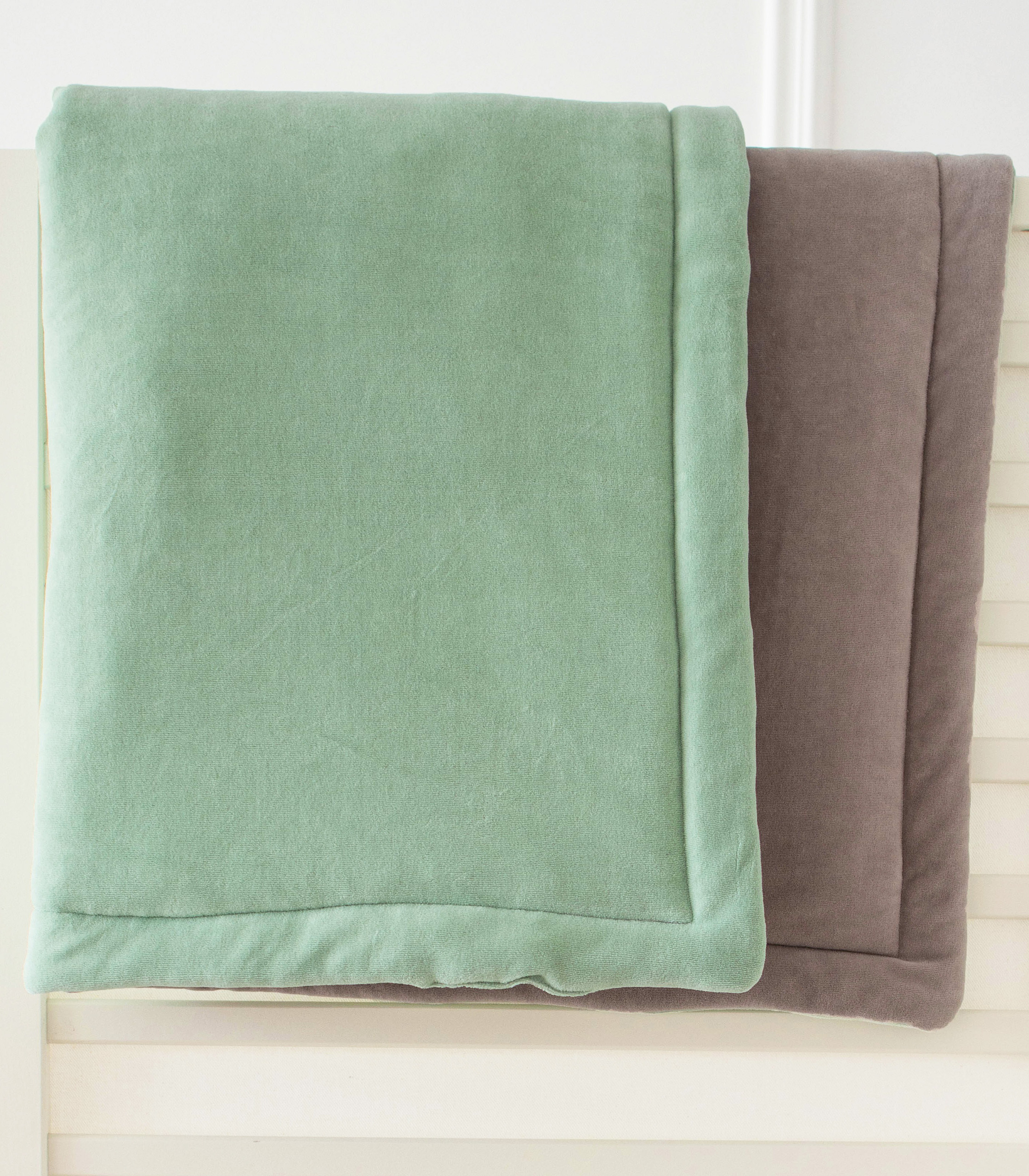 Плед утеплений Фісташка/темно-сірий