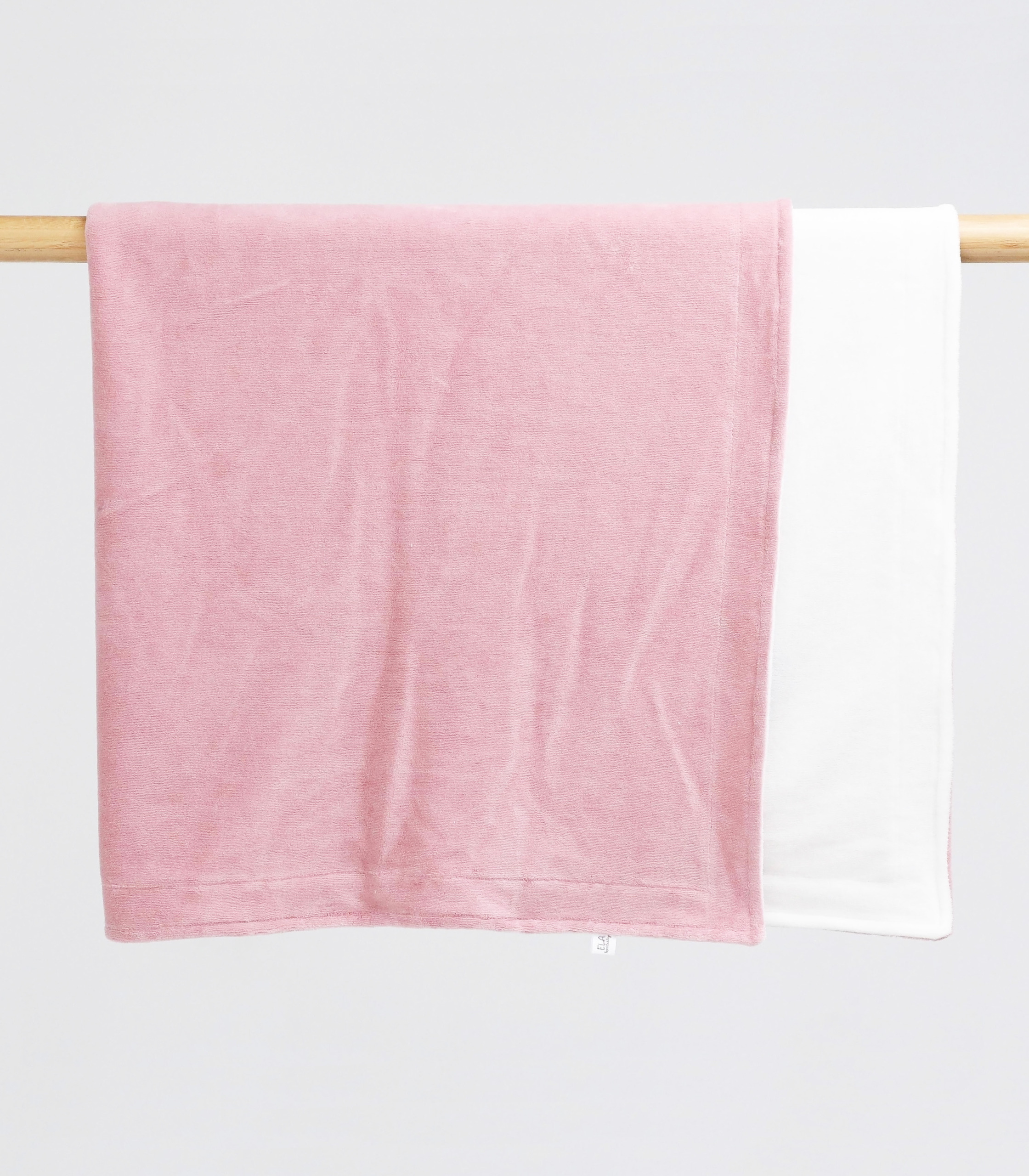 Плед велюр дитячий демісезонний Темна пудра/молочний