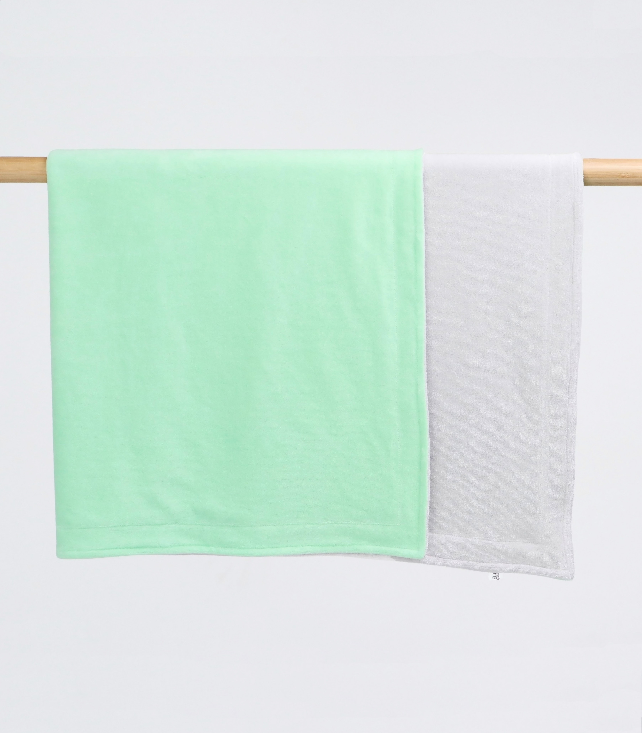 Плед велюр дитячий демісезонний Салатовий/світло сірий