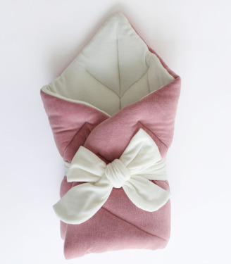 Конверт Листочок (із зав’язкою) Темна пудра/молочний