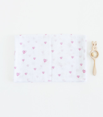 Набір пелюшок муслін+фланель “Сердечка”