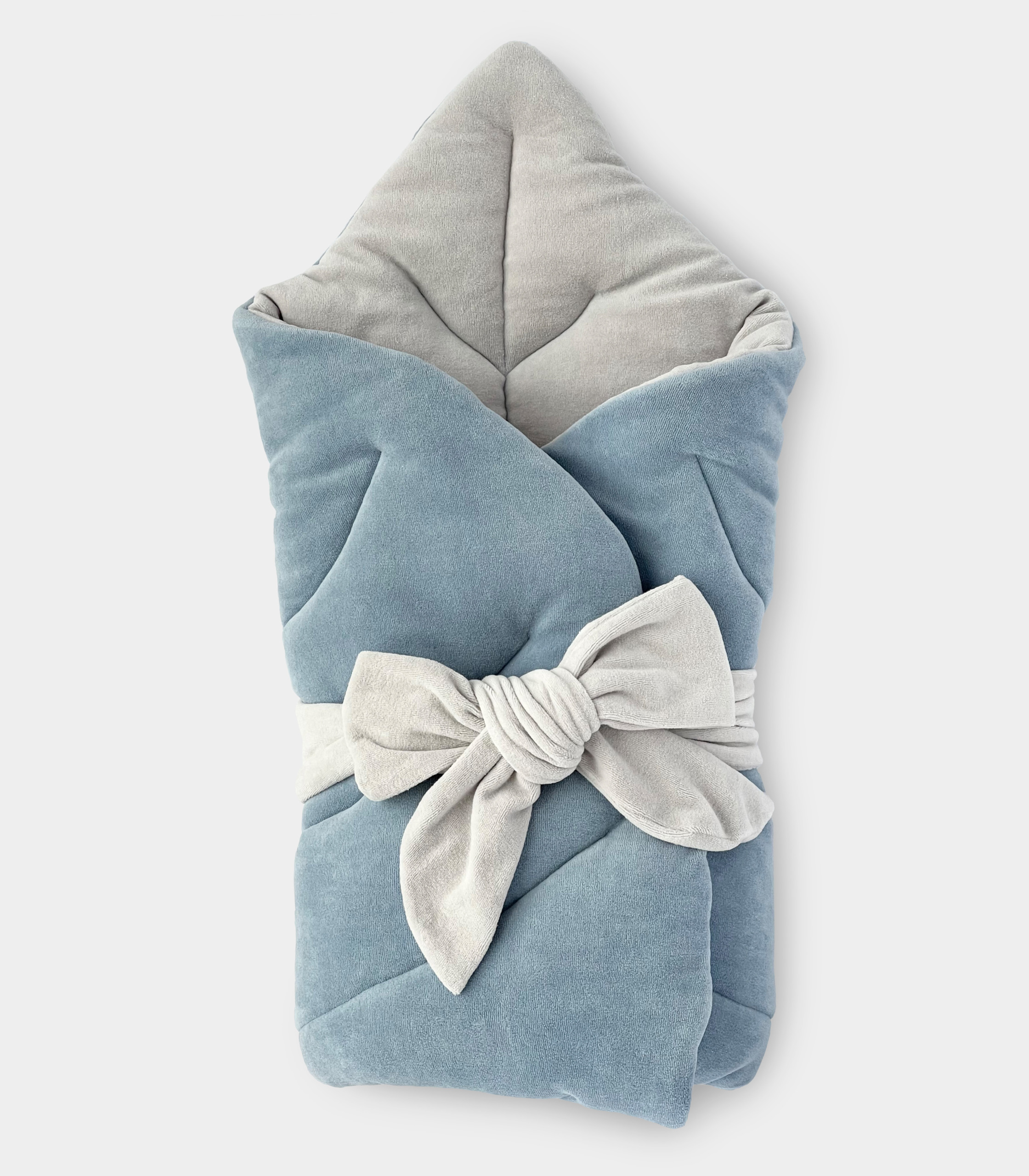 Конверт Листочок (із зав’язкою) Джинс/світло сірий