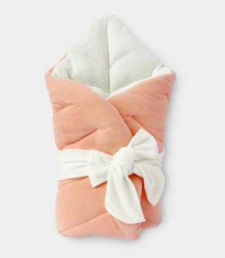 Конверт Листочок (із зав’язкою) Персик/молочний