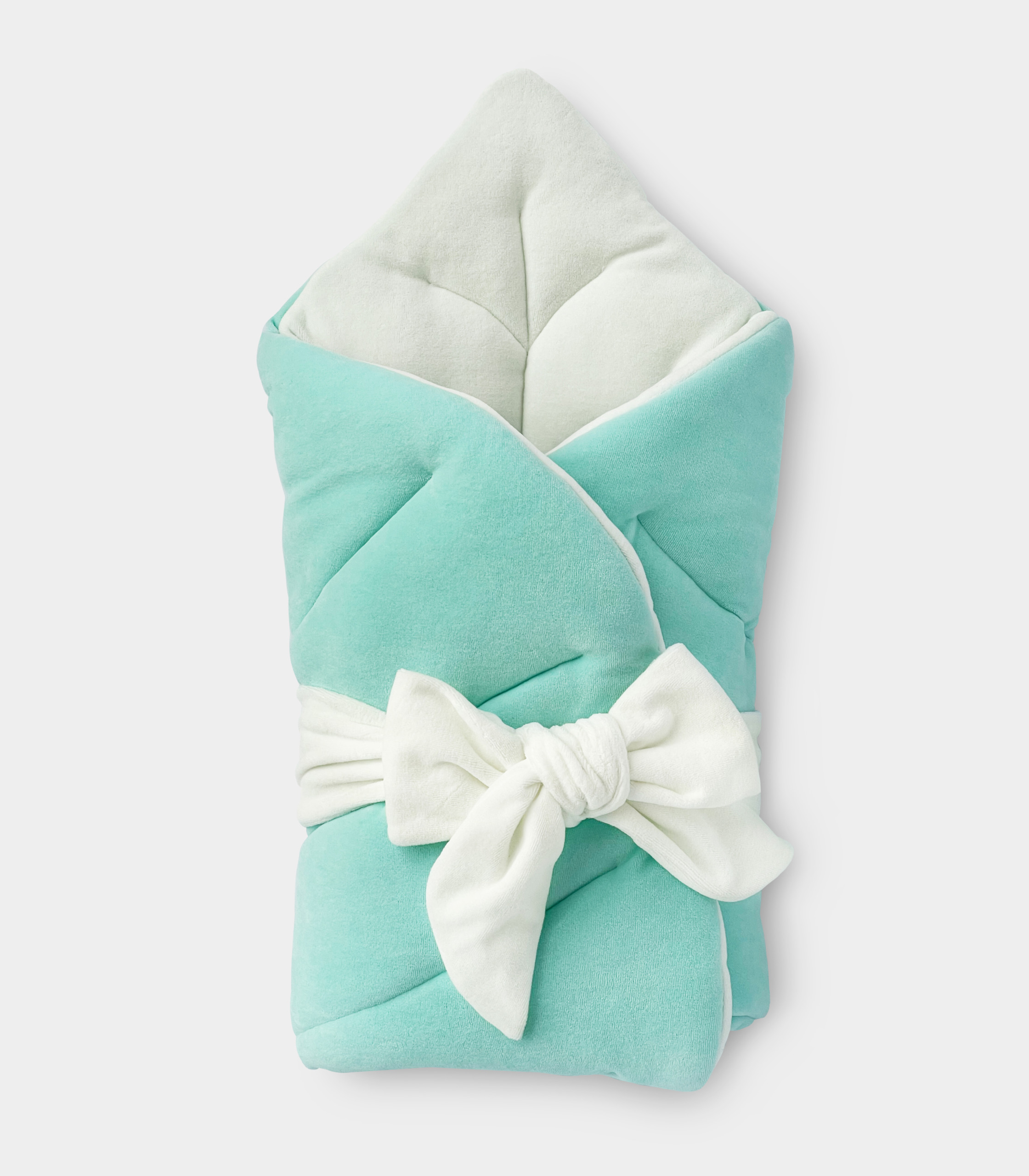 Конверт Листочок (із зав’язкою) Бірюза/молочний