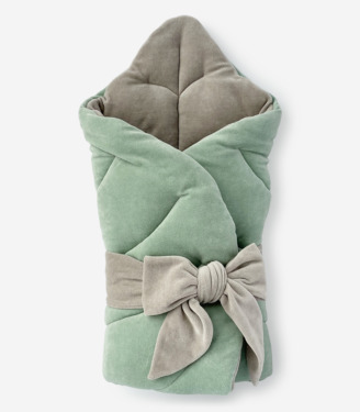 Конверт Листочок (із зав’язкою) Фісташка/темно-сірий