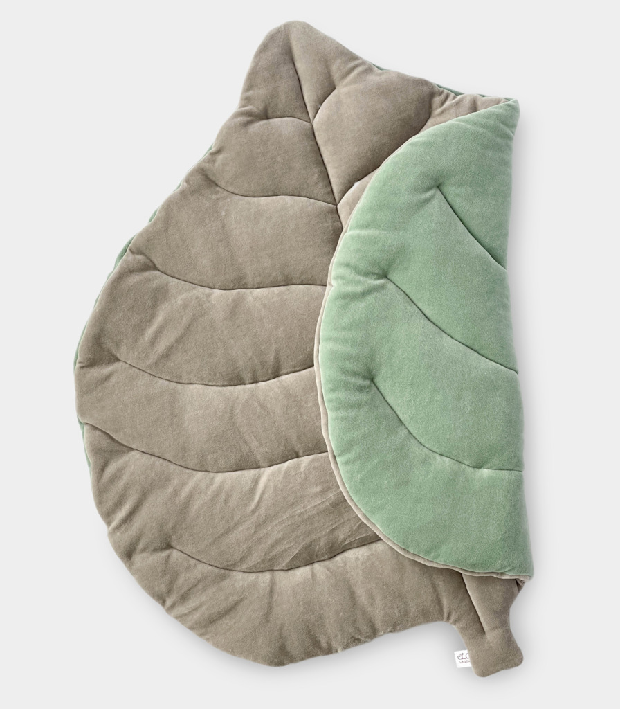 Килимок Листочок Фісташка/темно-сірий