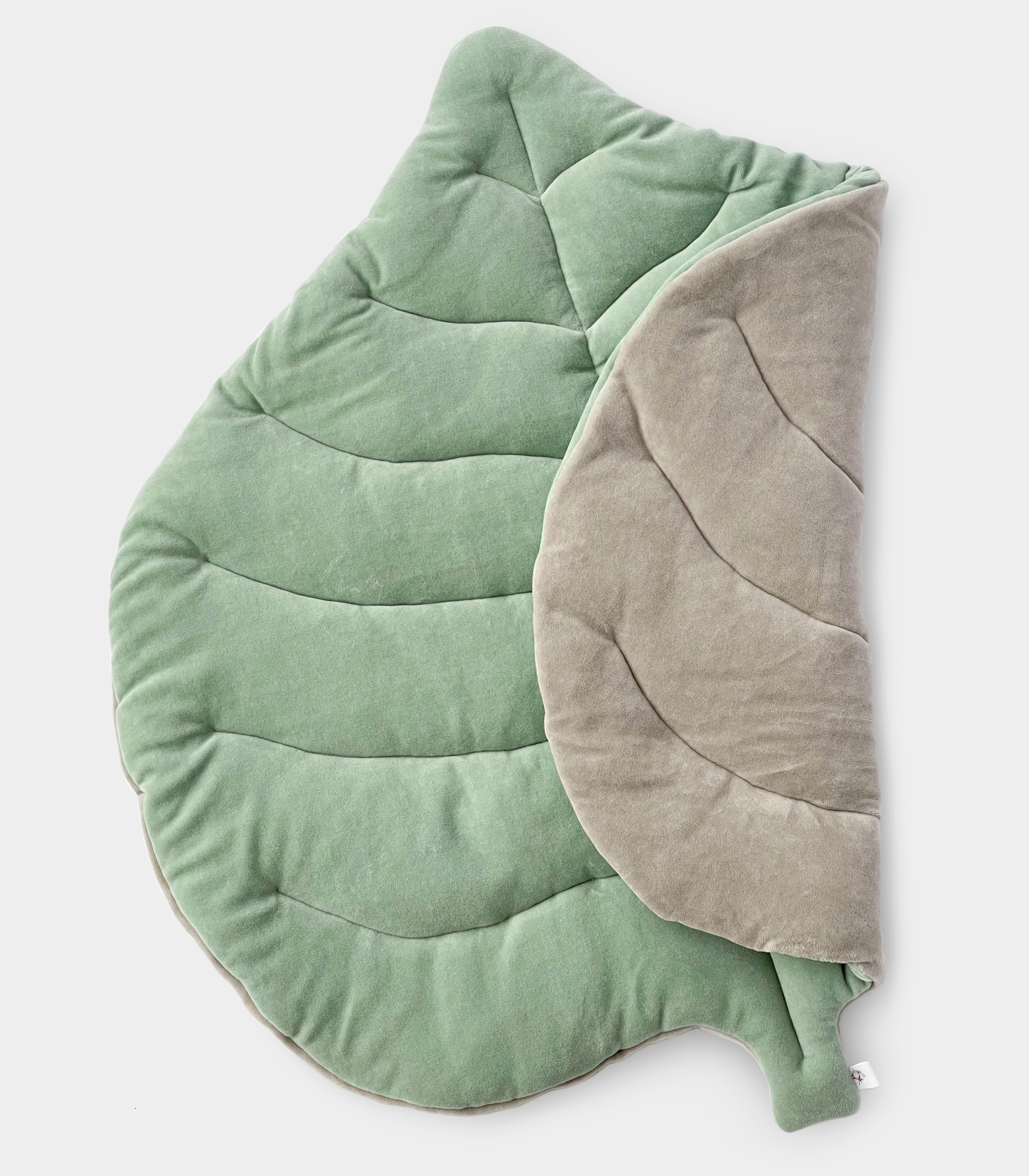 Килимок Листочок Фісташка/темно-сірий