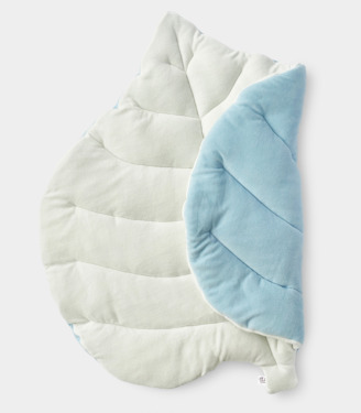 Килимок Листочок Блакитний/молочний