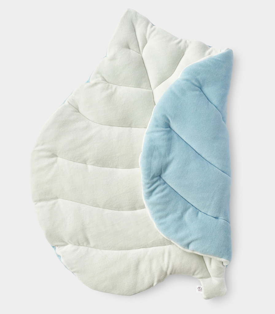 Килимок Листочок Блакитний/молочний