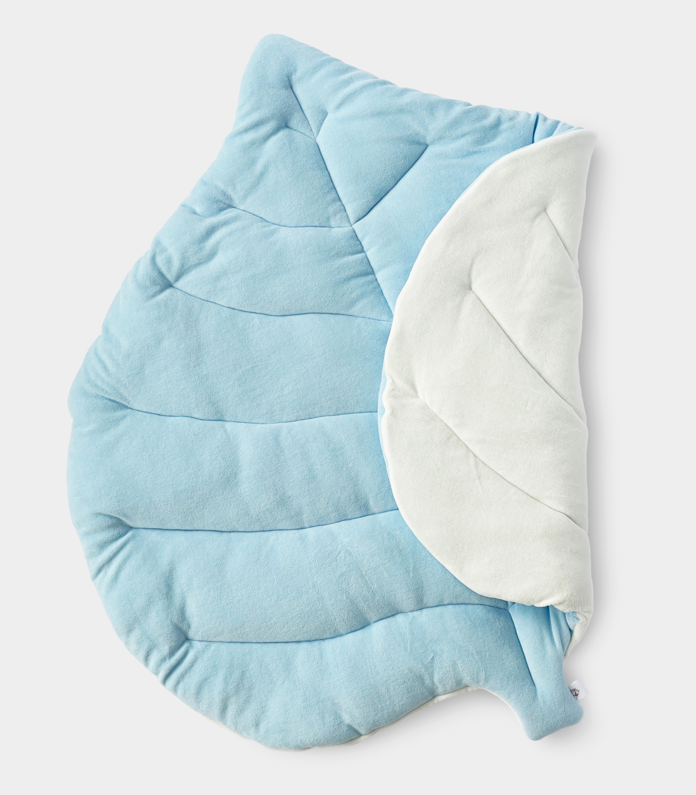 Килимок Листочок Блакитний/молочний