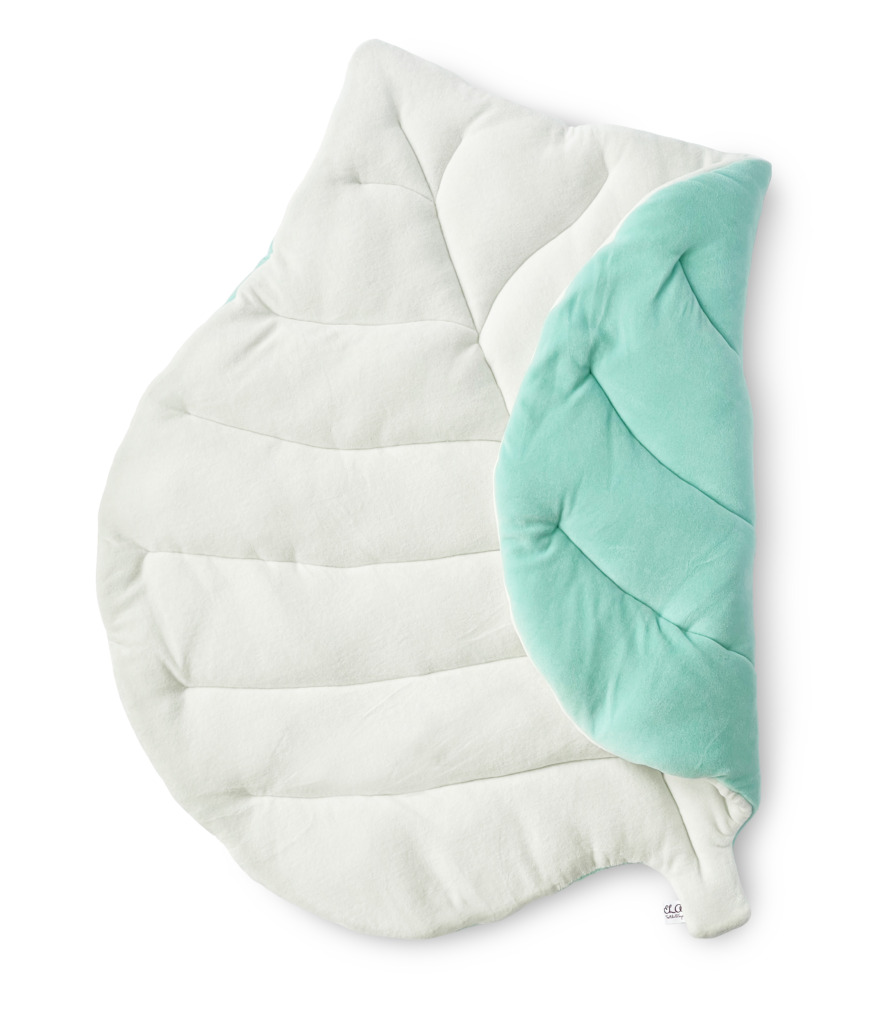 Килимок Листочок Бірюза/молочний