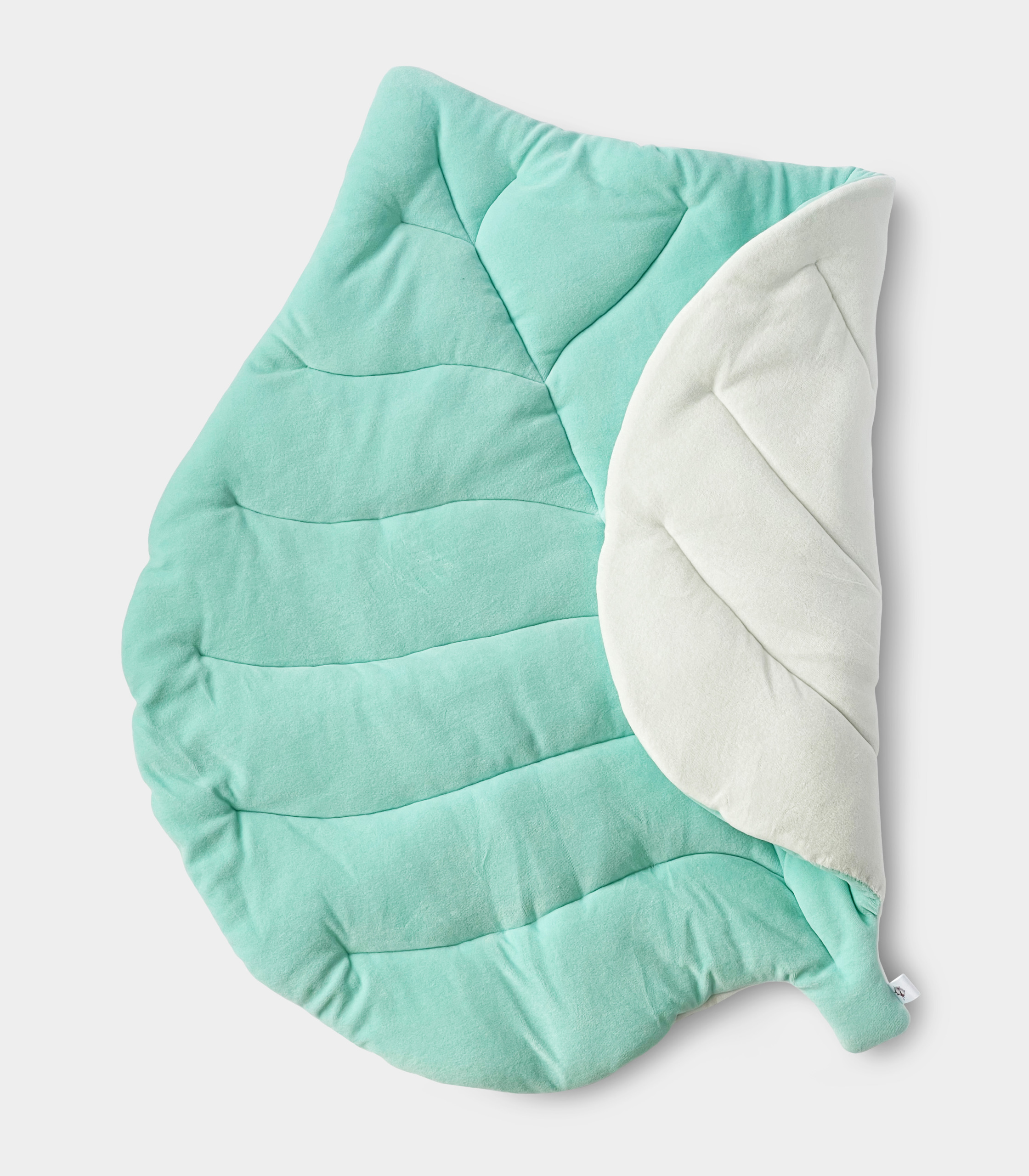 Килимок Листочок Бірюза/молочний