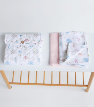 Комплект Пеленатор+пелюшки “Гортензії”