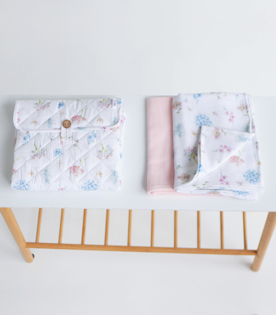 Комплект Пеленатор+пелюшки “Гортензії”