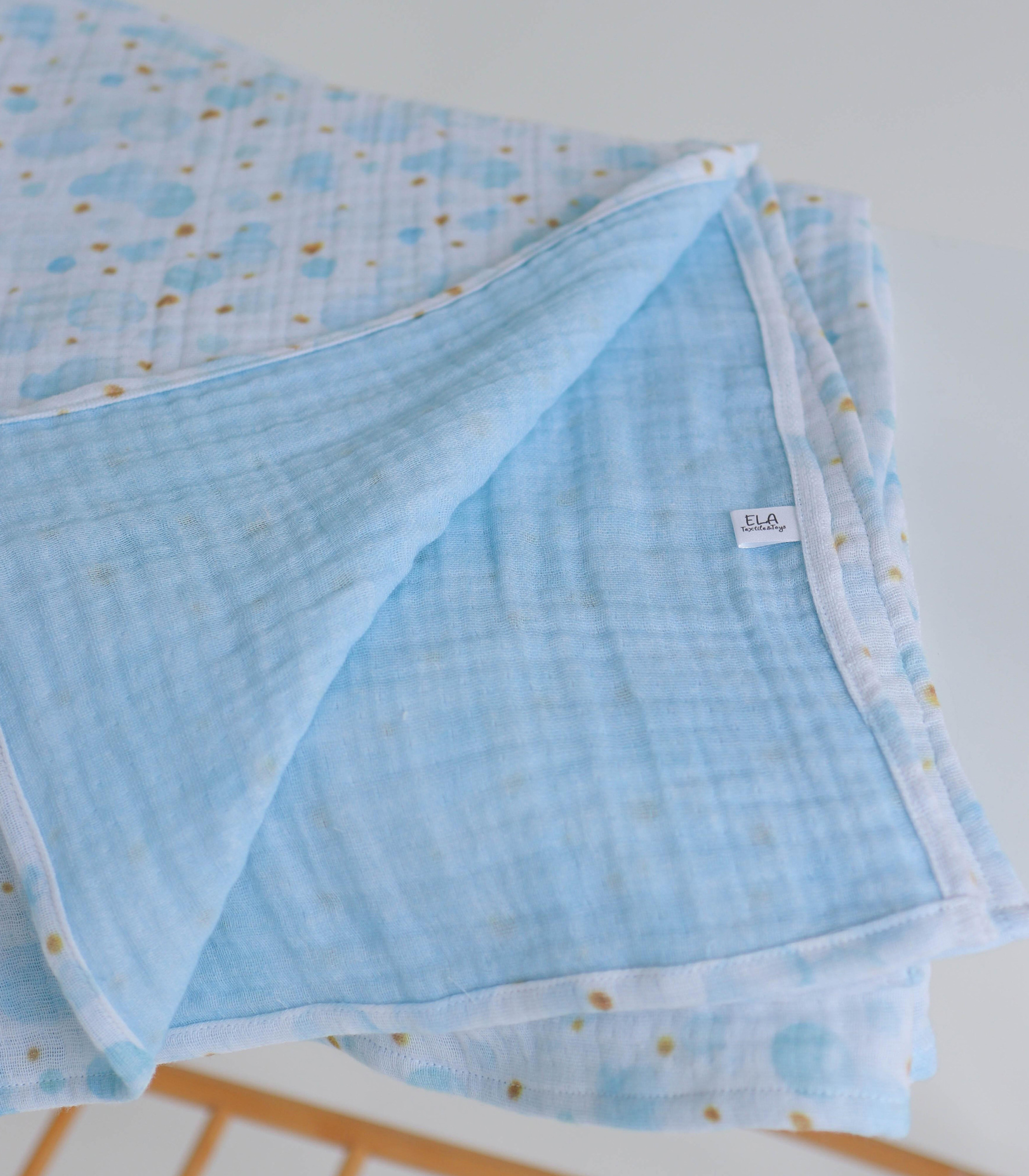 Плед мусліновий “Бульбашки Блакитні”