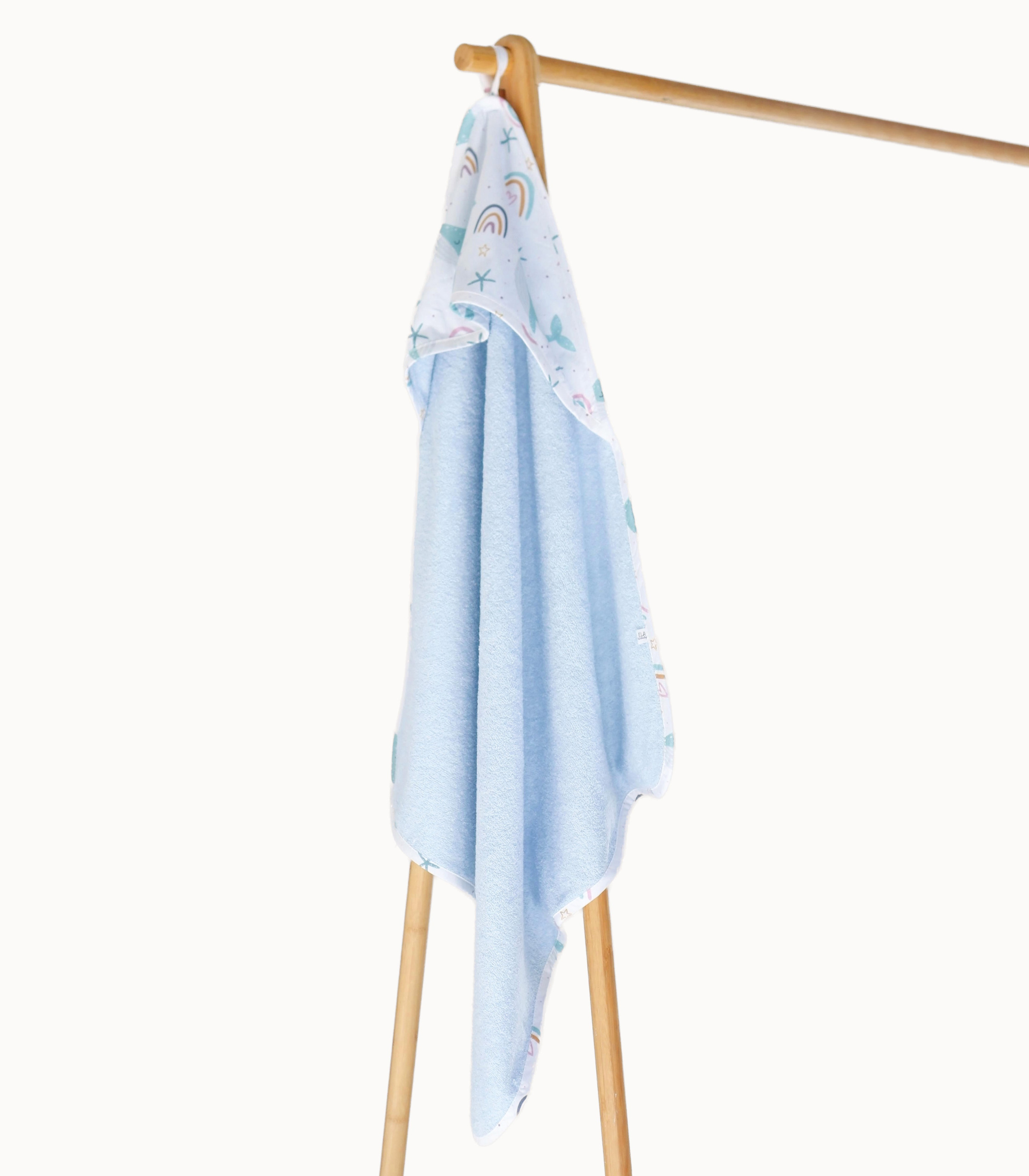 Махровий рушник Блакитний (кити)