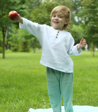 Костюм мусліновий “Білий/зелений”