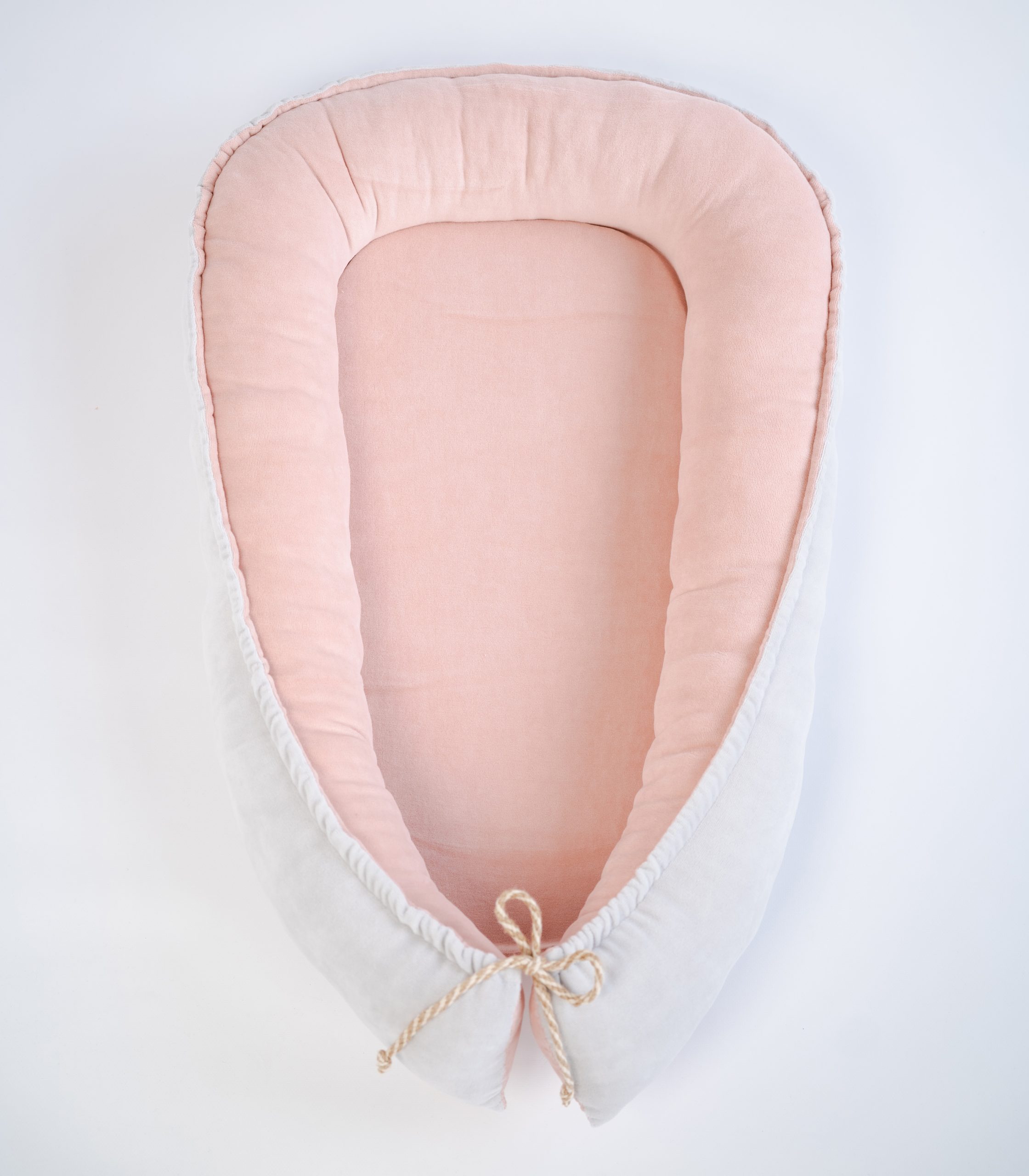 Кокон-позиціонер для новонароджених Пудра/світло сірий