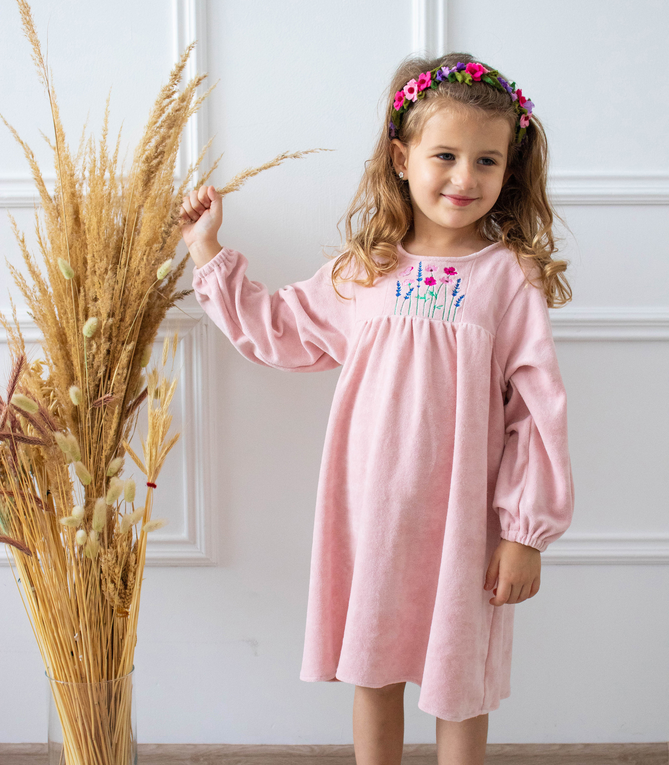 Вишиванка велюр “Пудра”
