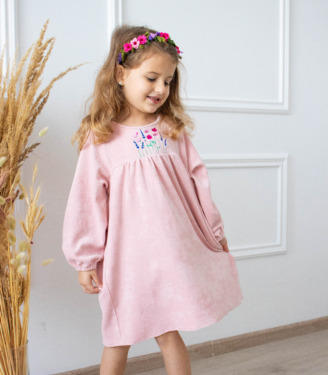 Вишиванка велюр “Пудра”