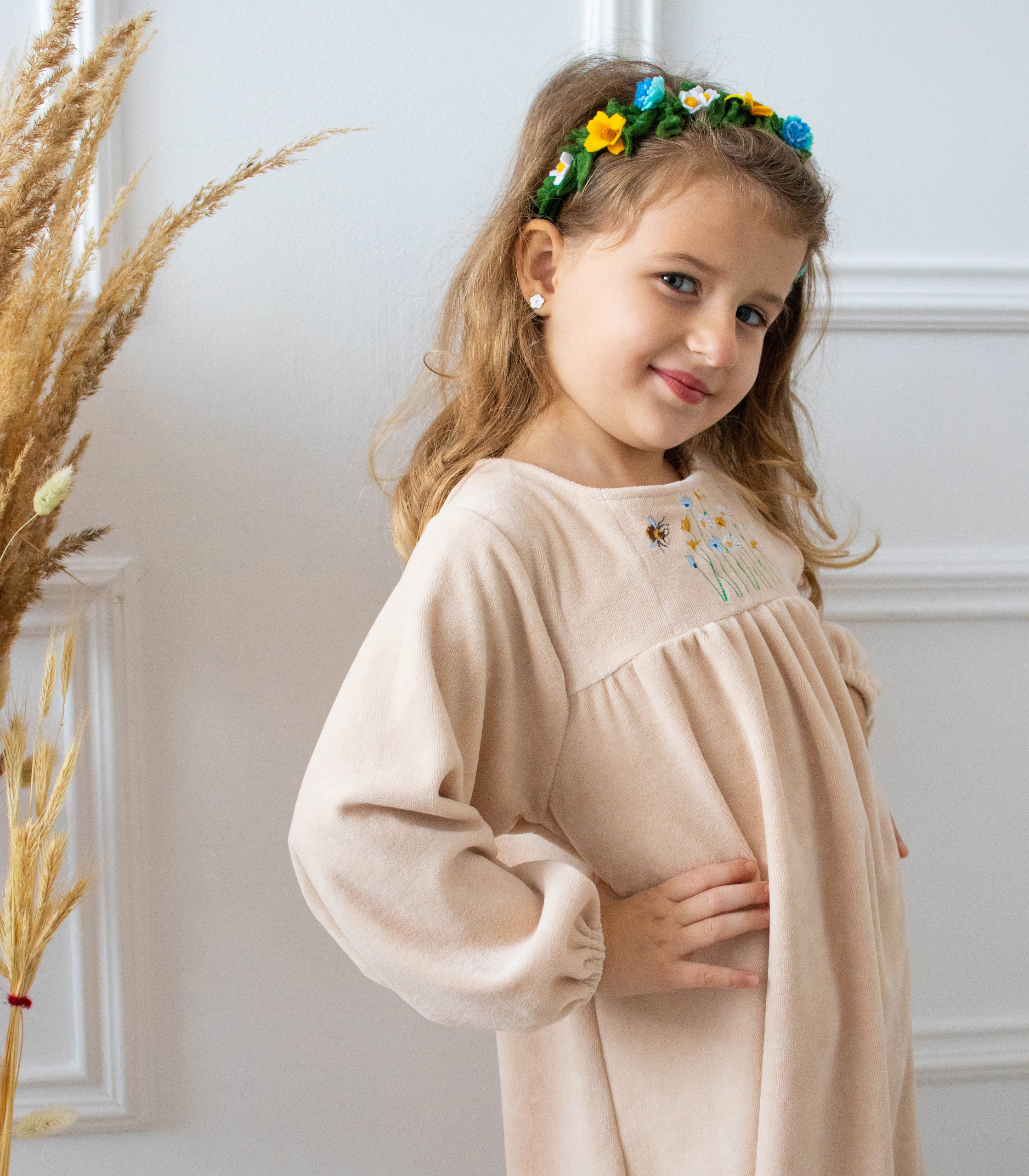 Вишиванка велюр “Бежева”