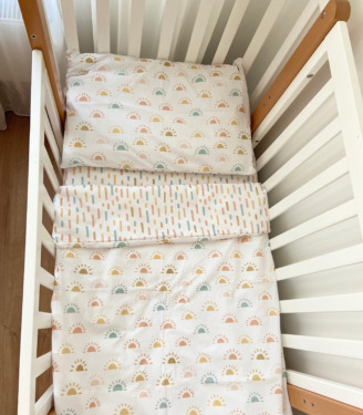 Комплект поплінової постільної білизни “Сонечка/штрихи”