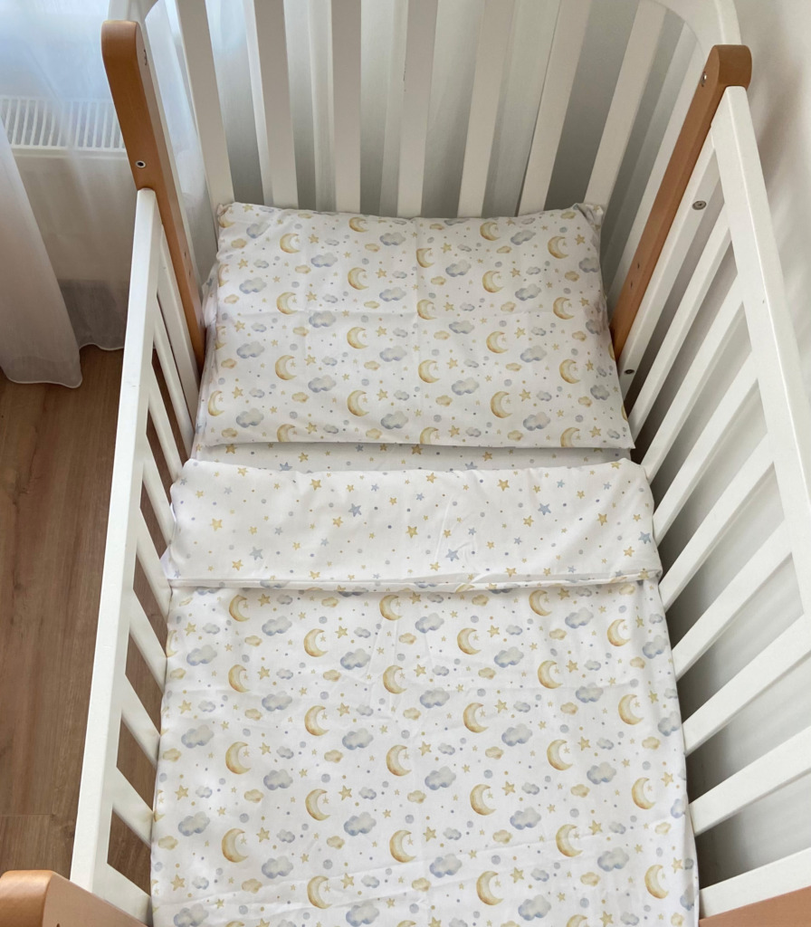 Комплект поплінової постільної білизни “Місяць/зорі”