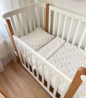 Комплект поплінової постільної білизни “Місяць/зорі”