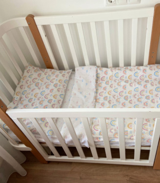 Комплект поплінової постільної білизни “Веселки/хмаринки”