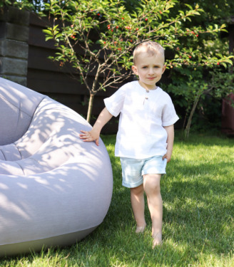 Костюм футболка+шорти “Білий/блакитний”