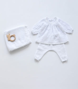 Мусліновий костюм білий на Хрещення для дівчинки