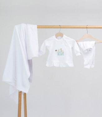 Костюм велюровий з вишивкою для Хрещення дівчинки