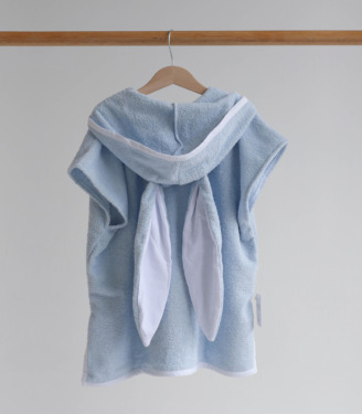 Пончо халат махровий Зайчик “Блакитний”