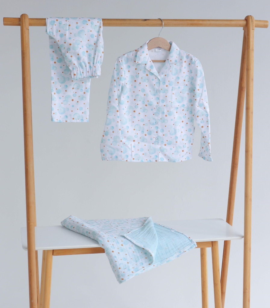 Піжама сатин “М’ятні Бульбашки”