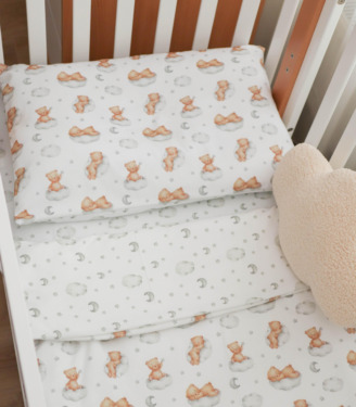 Комплект фланелевої постільної білизни “Ведмедики/хмаринки”
