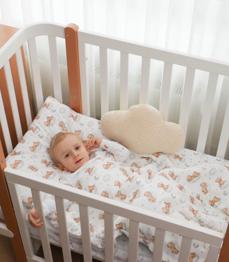 Комплект фланелевої постільної білизни “Ведмедики/хмаринки”