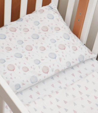 Комплект фланелевої постільної білизни “Кульки/сердечка”