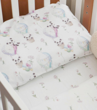 Комплект фланелевої постільної білизни “Панди у квітах”