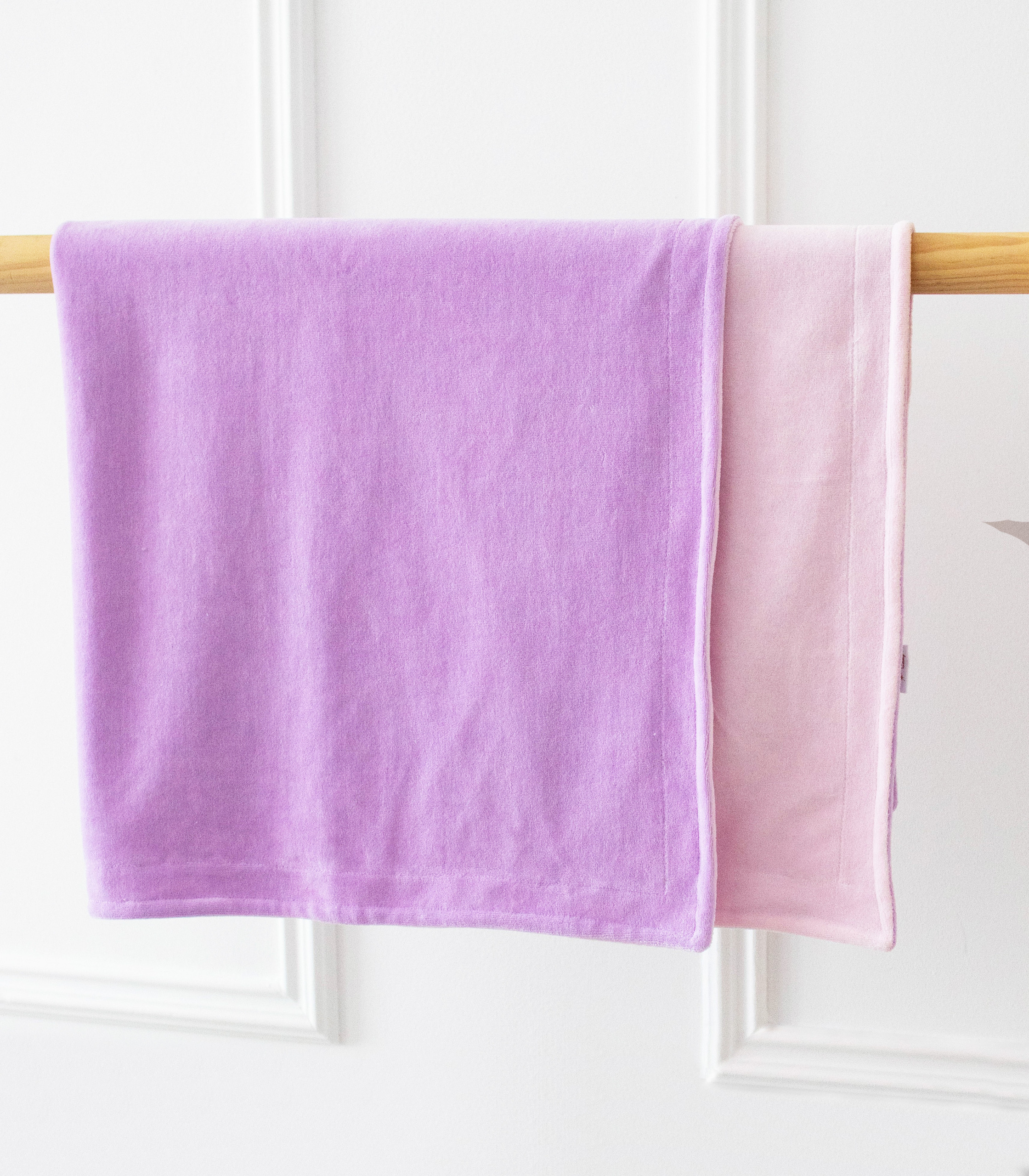 Плед велюр дитячий демісезонний Бузок/рожевий