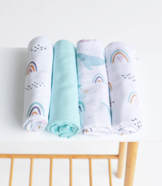 Набір пелюшок муслін+фланель “Веселки”