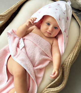 Махровий рушник Рожевий (сердечка)