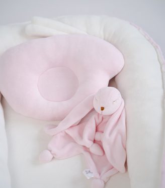 Кокон-позиціонер для новонароджених Рожево/молочний