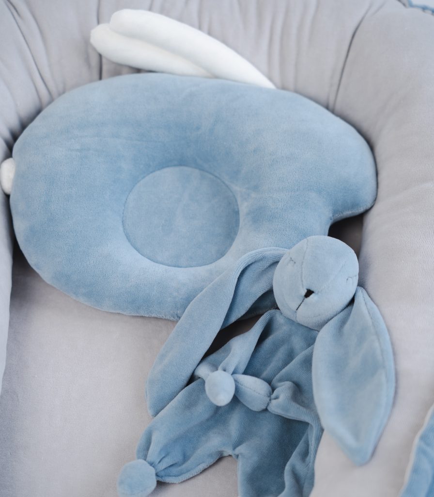 Кокон-позиціонер для новонароджених Джинс/світло сірий