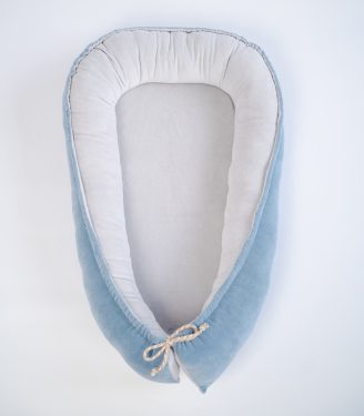 Кокон-позиціонер для новонароджених Джинс/світло сірий