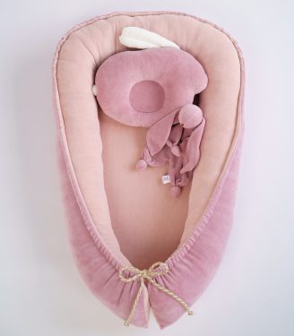 Кокон-позиціонер для новонароджених Темна пудра/пудра