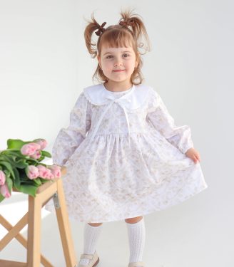 Сукня з комірцем “Бежеві гілочки”