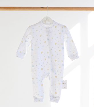 Ромпер з відкритою ніжкою “Зірочки жовто-блакитні”