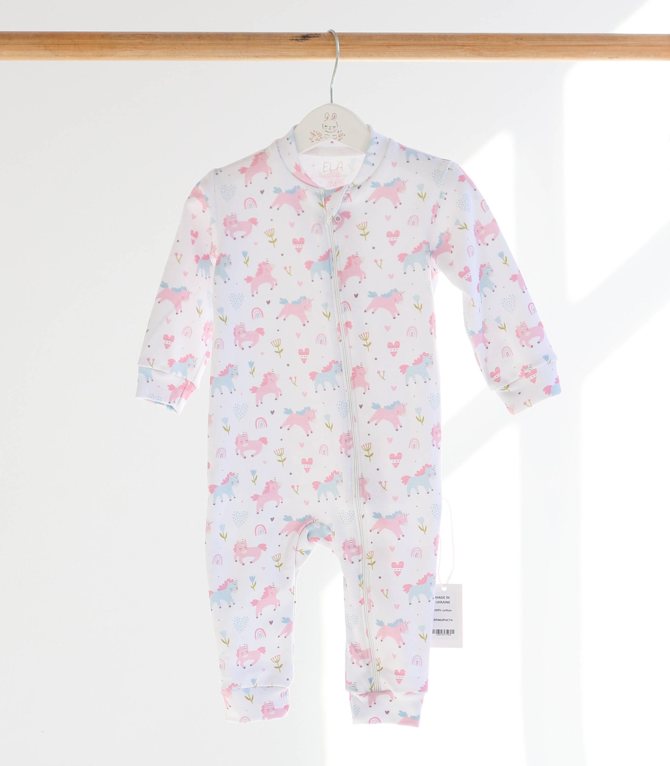 Ромпер з відкритою ніжкою “Єдинороги рожеві”