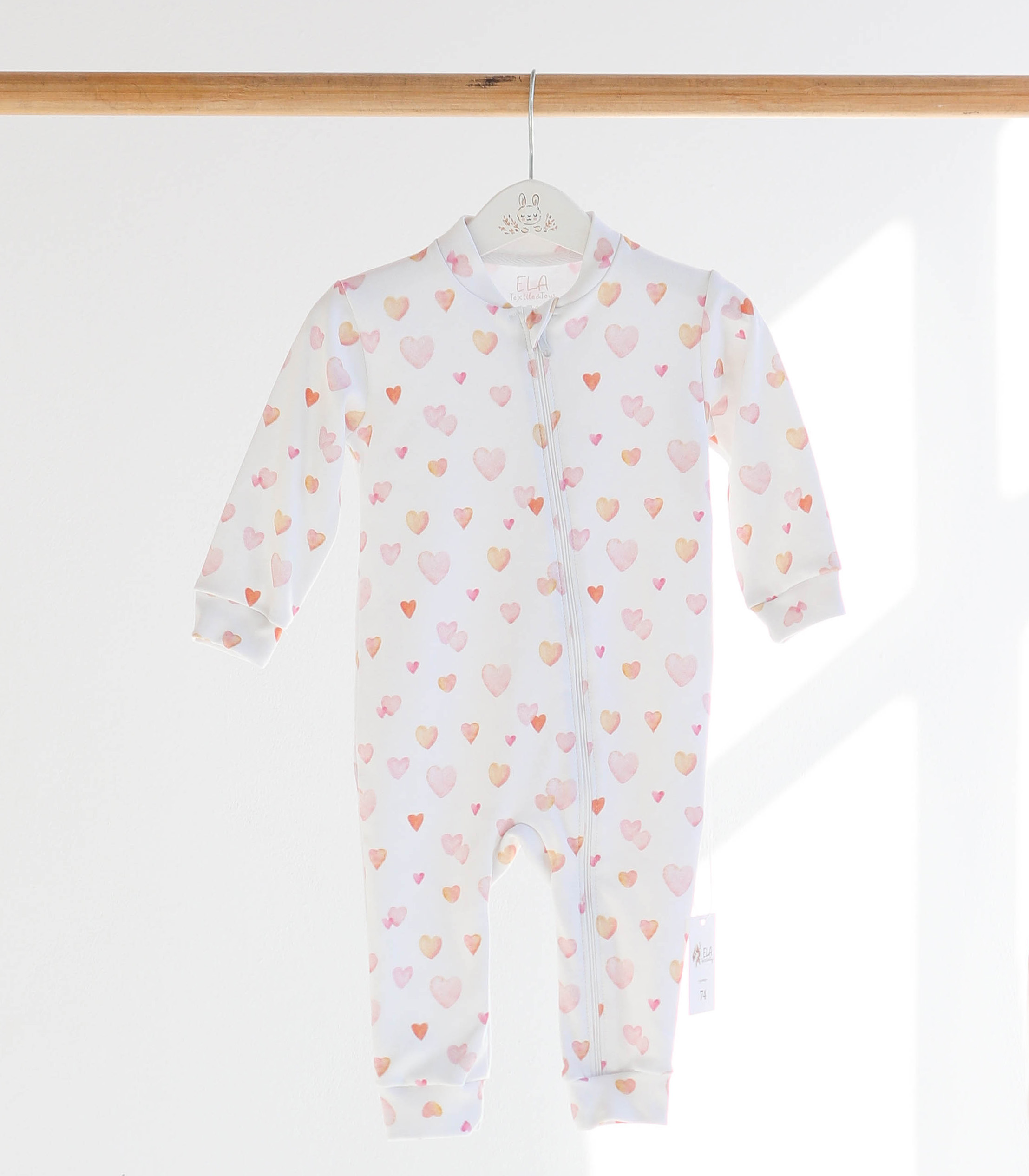 Ромпер з відкритою ніжкою “Сердечка Помаранчеві”